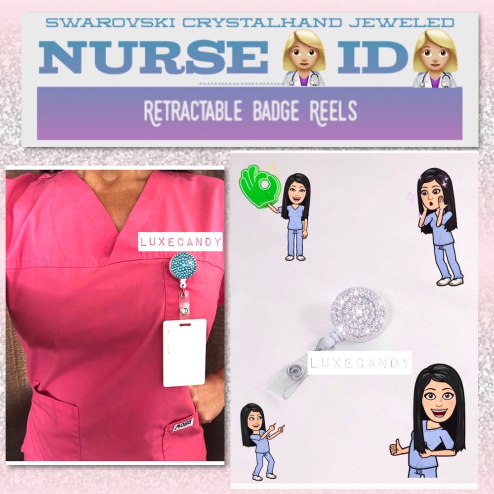 💠Swarovski ID Badge Reels - Retractable Face Mask Clip - Picture 5 of 7